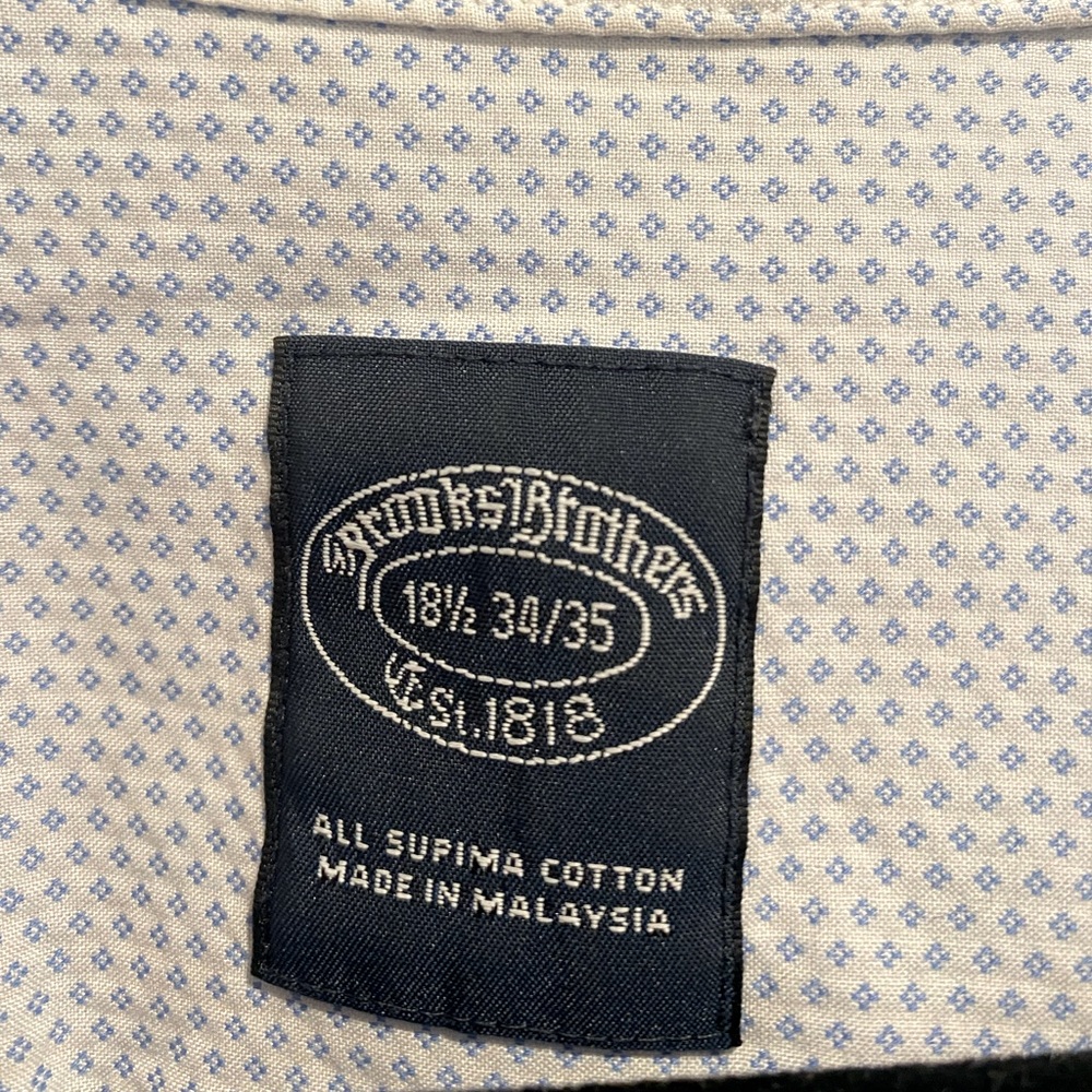 Brooks Brothers, supima cotton, 18.5, 34/35